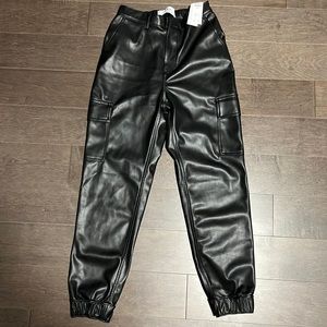 Faux Leather Hollister Cargo Pants - Brand New - Size S